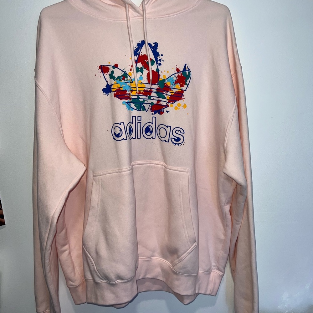 adidas Pink Trefoil Paint-Splash Hoodie